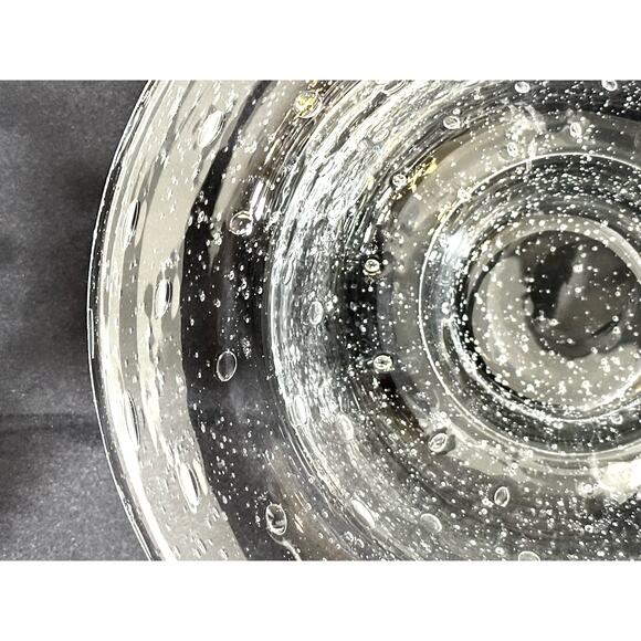 Handblown Bubble Seeded Footed Glass Bowl Vintage 1950's 8"-Excellent Mint! - Picture 7 of 10